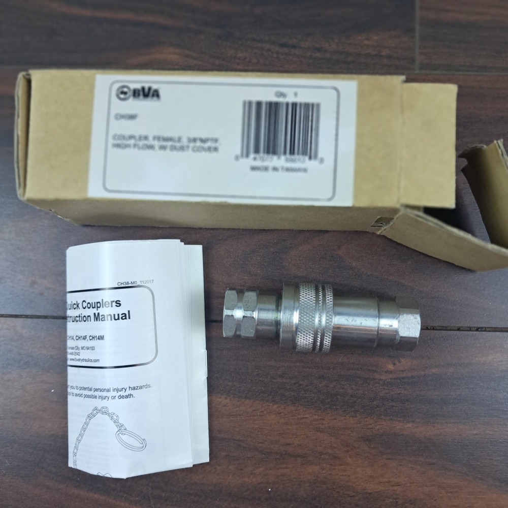 BVA‎ Coupler Female 3/8" NPTF High Flow w/ Dust Cover Hydraulic Quick Connect